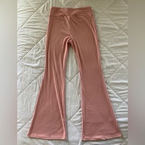 NO BOUNDARIES Baby Pink Flare Leggings